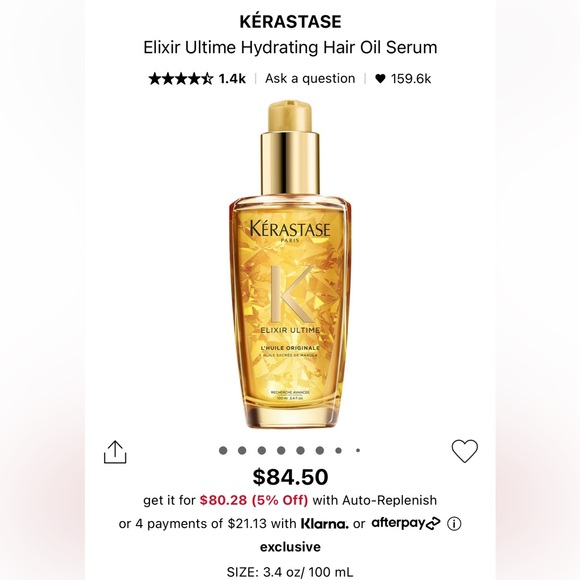 Kérastase Elixir Ultime Hydrating Hair Oil Serum - Picture 2 of 2